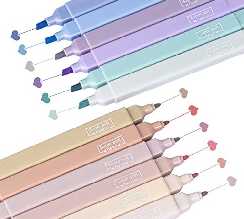 12 Pack Aesthetic Cute Highlighters Assorted Colors Pastel Highlighters with Soft Chisel Tip Marker Pens No Bleed Bible Highlighters for Journaling Notes School Office Supplies