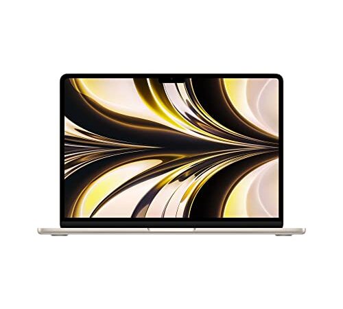 2022 Apple MacBook Air Laptop with M2 chip: 13.6-inch Liquid Retina Display, 8GB RAM, 256GB SSD Storage, Backlit Keyboard, 1080p FaceTime HD Camera. Works with iPhone and iPad; Starlight; English