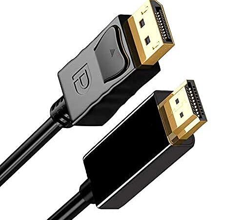 DisplayPort to HDMI HDTV Cable 6 feet, Gold-Plated DisplayPort DP to HDMI Cable Male to Male Adapter 1080P Support Video and Audio for DELL, HP, ASUS, etc