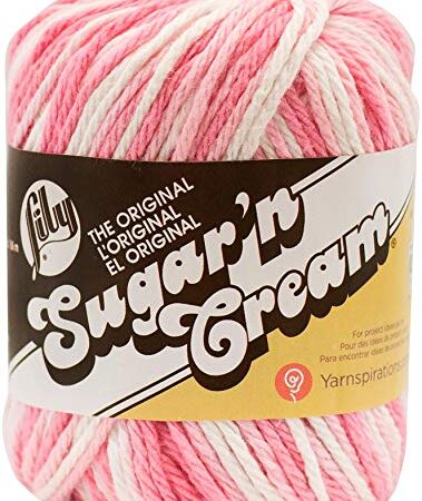 Lily Sugar 'N Cream The Original Ombre Yarn, 4-ply worsted, Strawberry, 2 Ounces/95 Yards (Pack of 1)