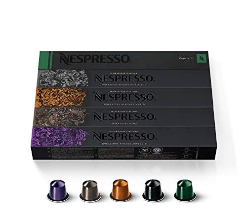 Nespresso Capsules OriginalLine, Ispirazione Variety Pack, Medium & Dark Roast Espresso Coffee, 50 Count Espresso Coffee Pods, Brews 1.35 Ounce