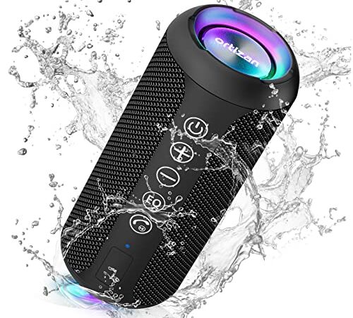 Ortizan Portable Bluetooth Speaker, IPX7 Waterproof Wireless Speaker with 24W Loud Stereo Sound, Outdoor Speakers with Bluetooth 5.0, 30H Playtime,66ft Bluetooth Range,Dual Pairing for Home