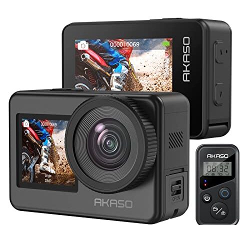 AKASO Brave 7 4K Action Camera, Touch Screen 33FT Waterproof Camera,Vlog Camera(EIS 2.0 Zoom Support External Mic Voice Control)