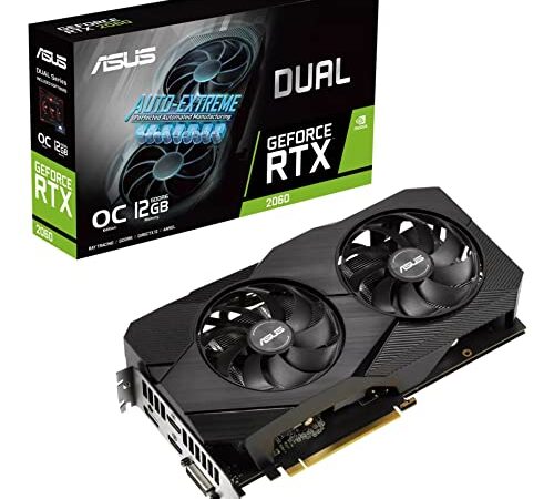 ASUS Dual GeForce RTX 2060 EVO OC Edition Graphics Card (PCIe 3.0, 12GB GDDR6 Memory, HDMI, DisplayPort, DVI-D, Axial-tech Fan, 0dB Technology, Auto-Extreme)