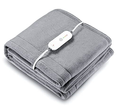 Electric Heated Blanket Twin Size 62 x 84 inches with 4 Heating Levels and 9H Auto Shut Off, ETL Certified, Full Body Warming, Machine Washable, Home Office Use