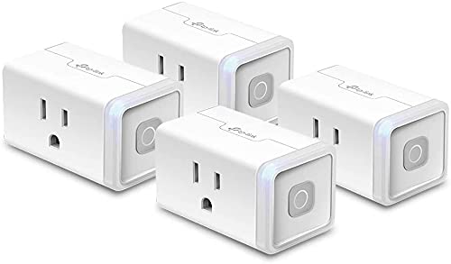 Kasa Smart Plug by TP-Link (HS103P4) - Smart Home WiFi Outlet Works with Alexa, Echo and Google Home, No Hub Required, Remote Control, 2.4GHz WiFi Required, 15 Amp, UL Certified, 4-Pack