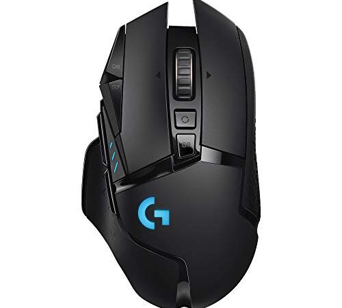 Logitech G502 LIGHTSPEED Wireless Gaming Mouse, HERO 25K Sensor, 25,600 DPI, RGB, Adjustable Weights, 11 Programmable Buttons, Long Battery Life, On-Board Memory, PC / Mac