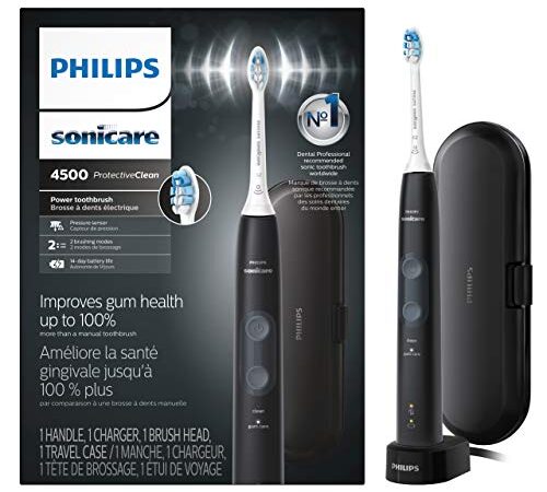 Philips Sonicare ProtectiveClean 4500 Rechargeable Electric Toothbrush (Black)