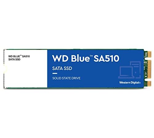 Western Digital 500GB WD Blue SA510 SATA Internal Solid State Drive SSD - SATA III 6 Gb/s, M.2 2280, Up to 560 MB/s - WDS500G3B0B