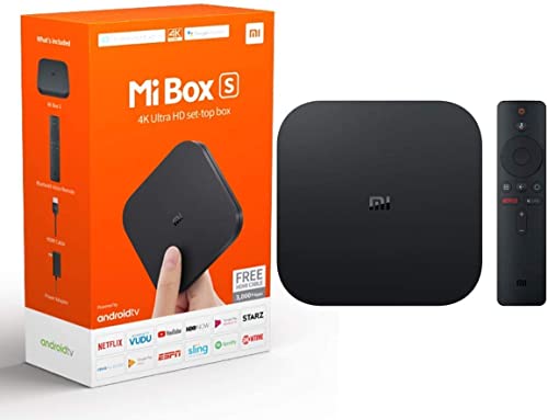 Xiaomi Mi Box S 4K Ultra HD Streaming Media Player, Android TV Box 9.0 HDR, Smart TV Box 2GB 8GB Support 2.4G 5G WiFi Bluetooth 4.0, Compatible for Google Assistant | Chromecast Built-in