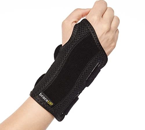 Wrist Splint for Carpal Tunnel Right Left Hand by BraceUP - Wrist Support for Women and Men, Daytime and Night Use, Wrist Brace for Pain Relief and Arthritis (Right Hand, L/XL)