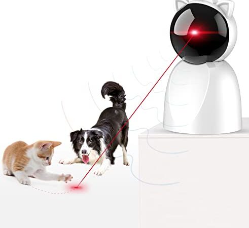 YVE LIFE Cat Laser Toy Automatic for Indoor Cats, Motion Activated Interactive Cat Toys for Kitten/Dogs,USB Rechargeable,Fast and Slow Circling Pattern,Automatic On/Off and Silent