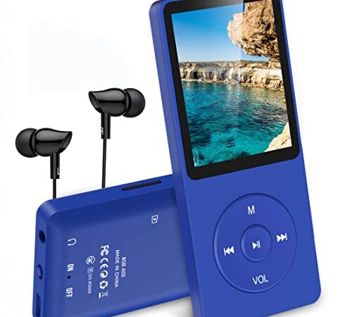 AGPtEK® 70 Hours Music Playback MP3 Lossless Sound Entry Hi-Fi 8GB Music Player (Supports up to 64GB, SD/TF Card is not Included in The Package) Dark Blue