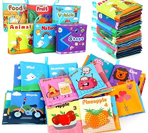 Baby's First Soft Books with Rustling Sound,Non-Toxic Cloth Books Toy Set for Newborns, Infants, Toddlers & Kids.Perfect for Baby Toy Gift Sets Baby Shower（6 PCS）