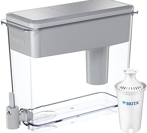 Brita UltraMax Water Filter Dispenser with 1 Replacement Filter, Grey, 1 Cup