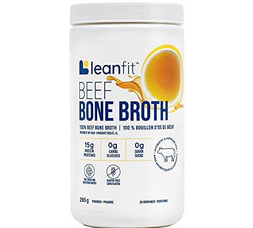 LEANFIT BEEF BONE BROTH, 15g Protein, 19 Servings, 285g Tub