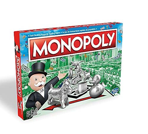 Monopoly Game, Family Board Game for 2 to 6 Players, Monopoly Board Game for Kids Ages 8 and Up, Includes Fan Vote Community Chest Cards, English and French Bilingual Version