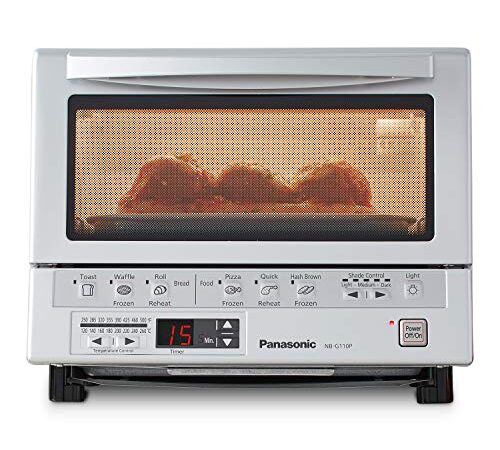 Panasonic Toaster Oven FlashXpress with Double Infrared Heating and Removable 9-Inch Inner Baking Tray, 12 x 13 x 10.25, Silver