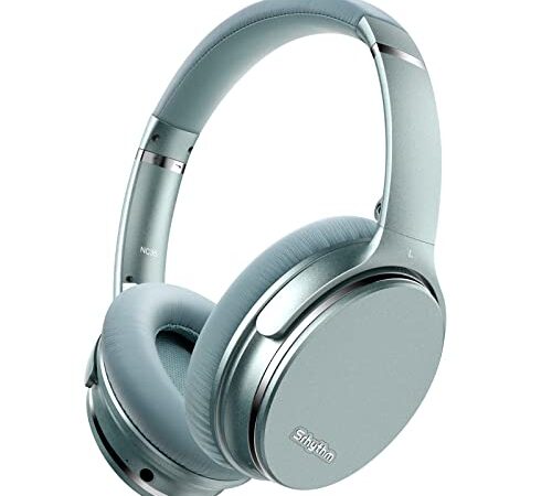 Srhythm NC35 Noise Cancelling Headphones Wireless Bluetooth 5.0,Fast Charge Over-Ear Lightweight Headset with Microphones,Mega Bass 50+ Hours’ Playtime