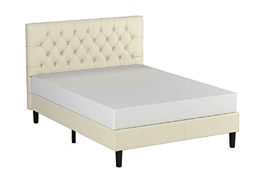 Zinus Upholstered Modern Classic Tufted Platform Bed, Queen