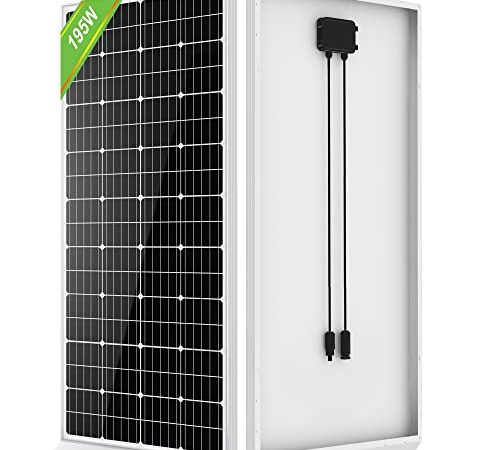 ECO-WORTHY 195 Watt Monocrystalline Solar Panel 200W for 12V Battery Charging, Compact Design for RV Trailer Camper Marine Boat Off Grid