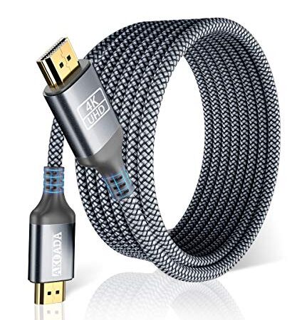 HDMI Cable 15 Feet, AkoaDa 4K HDMI Cable, High Speed HDMI Cables 2.0, Ethernet Function, 4K @ 60Hz, Ultra HD, 2K, 1080P, ARC & CL3 for Laptop, Monitor, PS5, PS4, Xbox One, Fire TV, & More