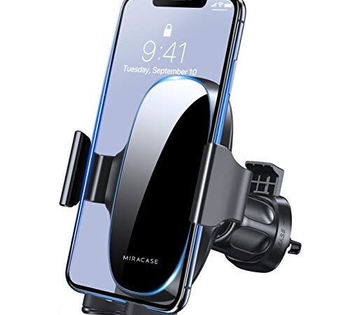 [Holder Expert Generation] Miracase Universal Phone Holder for Car, Vent Car Phone Holder, Cell Phone Holder Mount Compatible with iPhone 14 Series/13/12/11/XS/XR,Google,Samsung and All Phones,Black