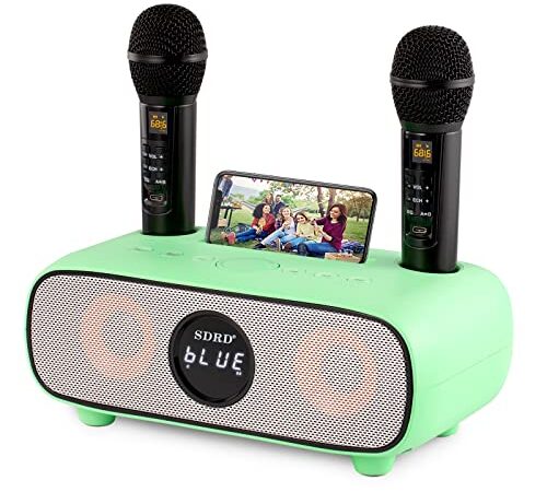 Karaoke Machine for Adults and Kids,Portable Bluetooth Karaoke Machine with Mobile Phone Holder, PA Speaker System with 2 Wireless Bluetooth Microphone Best Birthday Gift for Boys and Girls