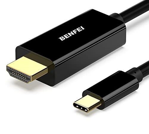 USB C to HDMI Cable, BENFEI USB Type-C to HDMI 6 Feet Cable [Thunderbolt 3 Compatible] for MacBook Pro 2021/2020/2019, MacBook Air/iPad Pro 2018, Samsung Galaxy S20, Surface Book 2 and More