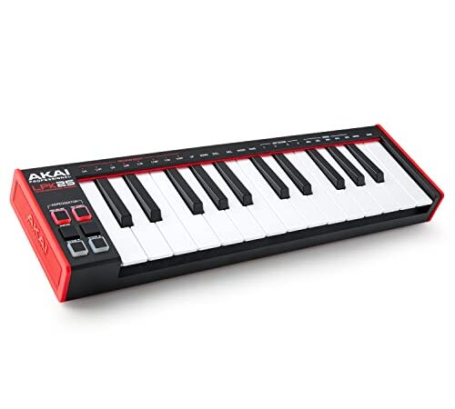 AKAI Professional LPK25 - USB MIDI Keyboard Controller with 25 Responsive Synth Keys for Mac and PC, Arpeggiator and Music Production Software