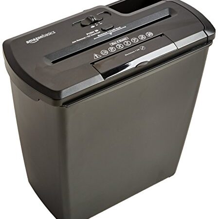 Amazon Basics 8-Sheet Strip-Cut Paper, CD and Credit Card Home Office Shredder