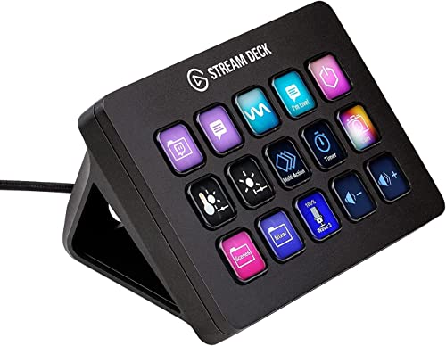 Elgato Stream Deck MK.2 € Studio Controller, 15 Macro Keys, Trigger Actions in apps and Software Like OBS, Twitch, €‹YouTube and More, Works with Mac and PC