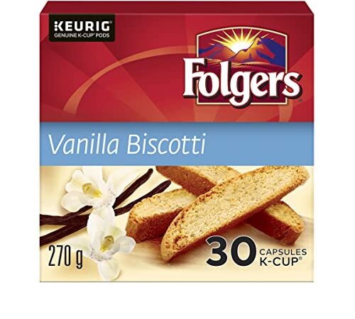 Folgers K-Cup Coffee Pods ,Vanilla Biscotti, 30 Count