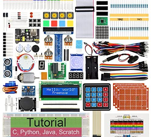 Freenove Ultimate Starter Kit for Raspberry Pi 4 B 3 B+ 400, 558-Page Detailed Tutorial, Python C Java Scratch Code, 223 Items, 104 Projects