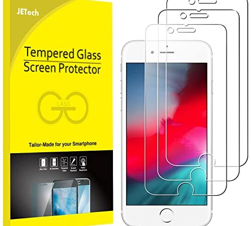 JETech 3-Pack Screen Protector for iPhone SE 3/2 (2022/2020 Edition), iPhone 8, iPhone 7, iPhone 6s, and iPhone 6, Tempered Glass Film, 4.7-Inch