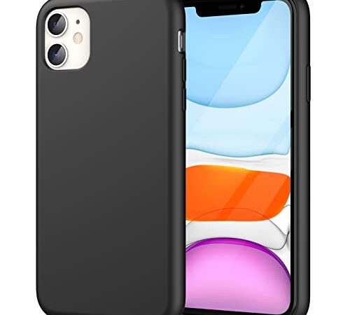 JETech Silicone Case for iPhone 11 (2019) 6.1-Inch, Silky-Soft Touch Full-Body Protective Case, Shockproof Cover with Microfiber Lining, Black