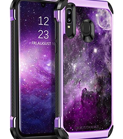 KANGYA Case for Samsung Galaxy A50, Galaxy A20 Case, Galaxy A30 Case, Slim Shockproof Dual Layer Hybrid Hard PC Soft Bumper Space Galaxy Design Protective Phone Cases Cover, Purple Nebula