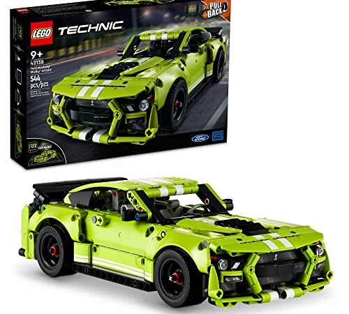 LEGO Technic Ford Mustang Shelby GT500 42138 Model Building Kit; Pull-Back Drag Race Car Toy for Ages 9+ (544 Pieces)