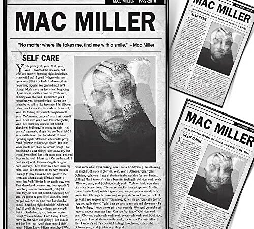 Mac Miller Poster Rapper Wall Art Music Album Living Room Bedroom Home Decoration Gift Canvas Paintings (Not Framed,16X20inch?40x50cm))