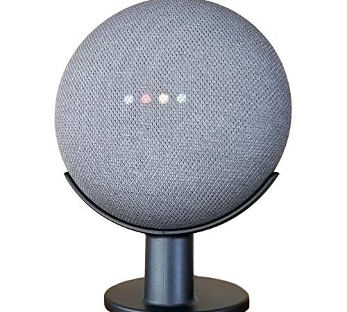 Mount Genie Google Home Mini Pedestal: Improves Sound Visibility and Appearance - Cleanest Mount Holder Stand for Google Mini - Designed in USA (Charcoal)