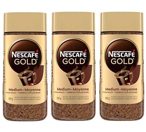 NESCAFÉ Gold Instant and Roast & Ground Coffee, Medium Roast Instant Coffee - 100g, 3 Count