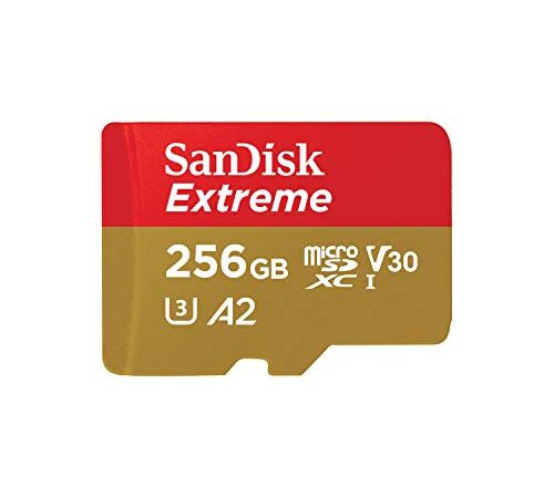 SanDisk 256GB Extreme MicroSDXC UHS-I Memory Card - C10, U3, V30, 4K, A2, Micro SD - SDSQXA1-256G-GN6MN