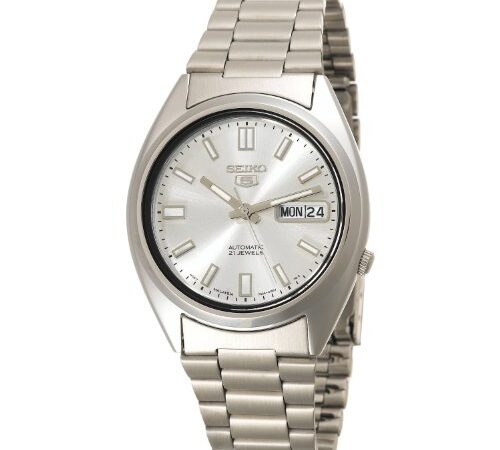 Seiko Men's SNXS73 Seiko 5 Automatic White Dial Stainless-Steel Bracelet Watch