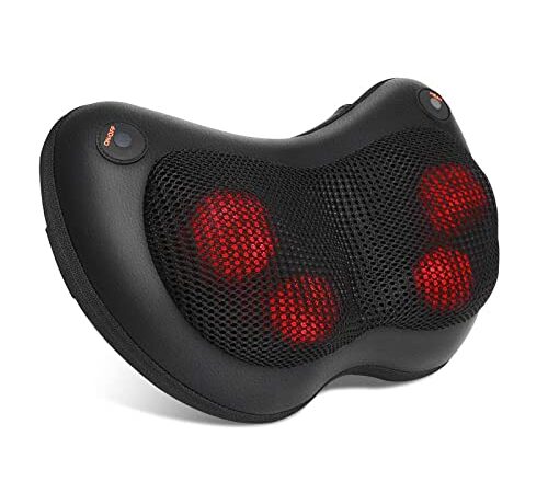 Shiatsu Neck Back Massager Pillow with Heat, 3D Deep Tissue Kneading Massage for Shoulder, Calf Muscle Pain Relief, Relaxation Gifts for Men, Women, Home Office Car Use