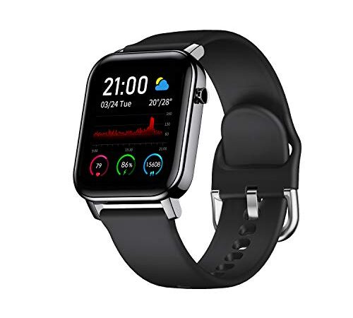 Smart Watch for Android and iOS Phone with 1.4" Touch Screen, Activity Fitness Tracker Heart Rate Sleep Monitor,5ATM Waterproof Pedometer Smartwatch Step Counter for Women Men and Kids (Black)