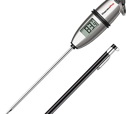 ThermoPro TP02S Instant Read Meat Thermometer Cooking for Kitchen Food Candy Thermometer Digital with Super Long Probe for Grill BBQ Steak Smoker Oil Milk Yogurt