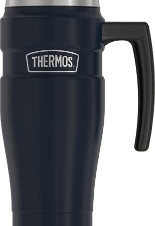 Thermos King Stainless Steel 16 Ounce Travel Mug, Matte Blue, 470ml