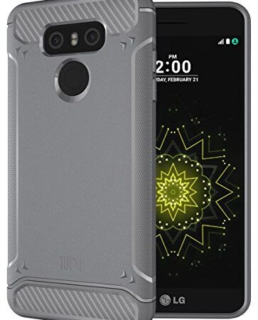 TUDIA Tamm, Slim Carbon Fiber Textured Case Designed for LG G6/LG G6 Plus (Grey)