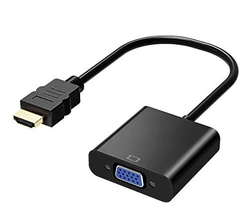 HDMI to VGA, Gold-Plated HDMI to VGA Adapter, Male to Female for Computer, Desktop, Laptop, PC, Monitor, Projector, HDTV, Chromebook, Raspberry Pi, Roku, Xbox and More