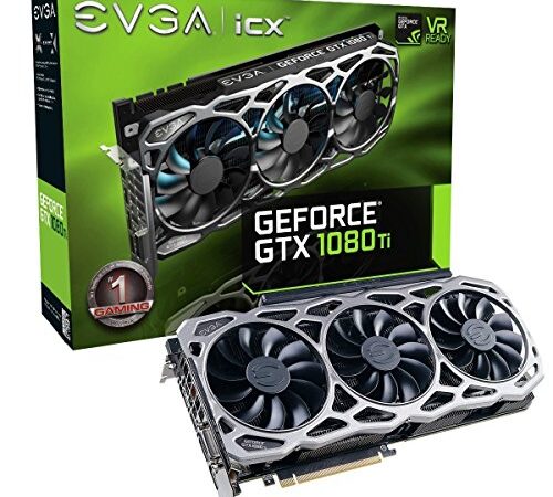 EVGA GeForce GTX 1080 Ti FTW3 Gaming, 11GB GDDR5X, iCX Technology - 9 Thermal Sensors & RGB LED G/P/M, 3X Async Fan Control, Optimized Airflow Design Graphics Card 11G-P4-6696-KR (Renewed)